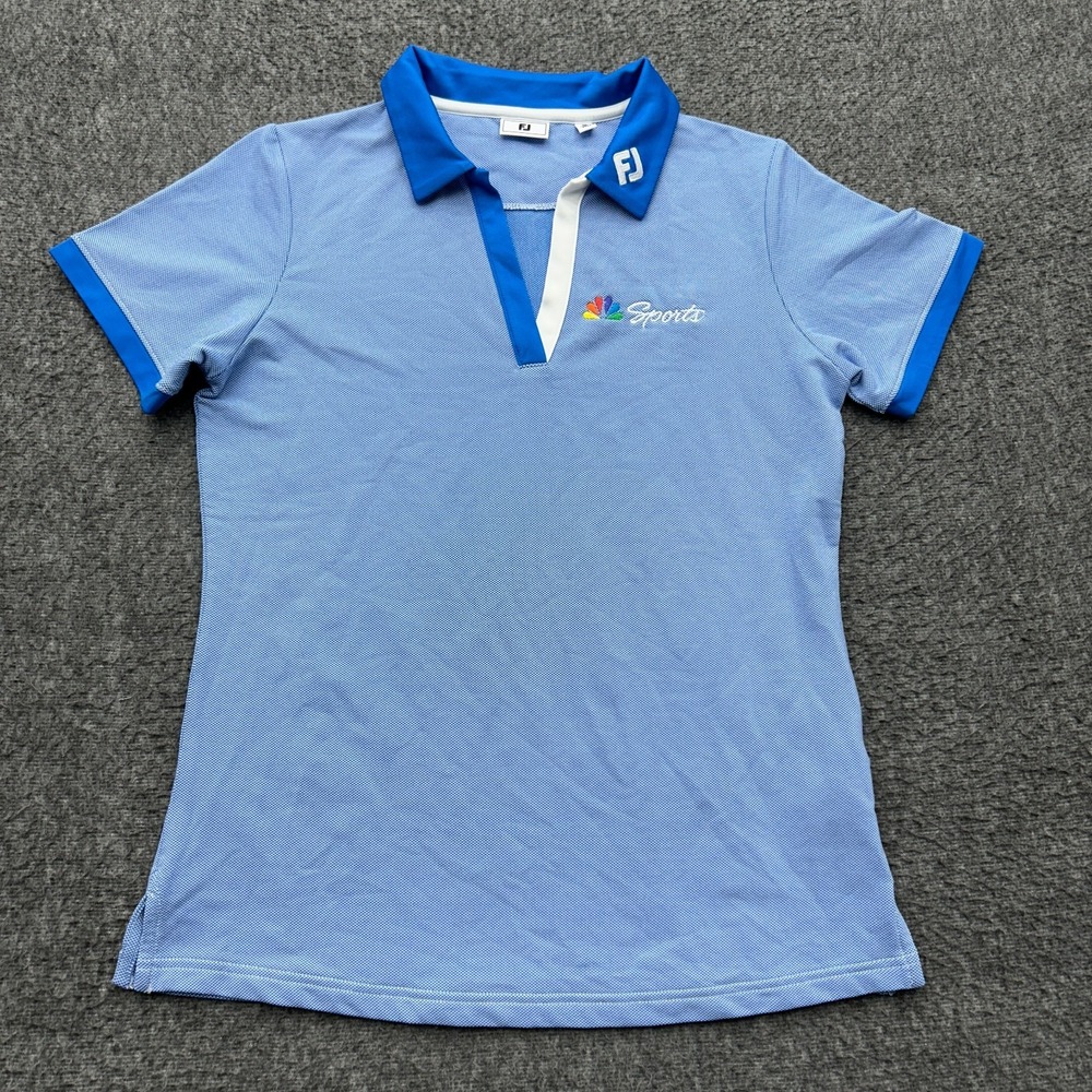 FootJoy NBC Sports Golf Short Sleeve Polo Shirt Womens M Performance Blue